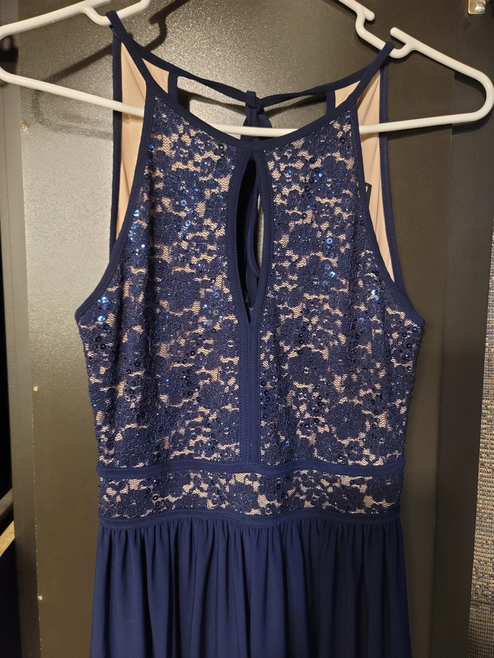 Navy Blue Sleeveless A-line Dress